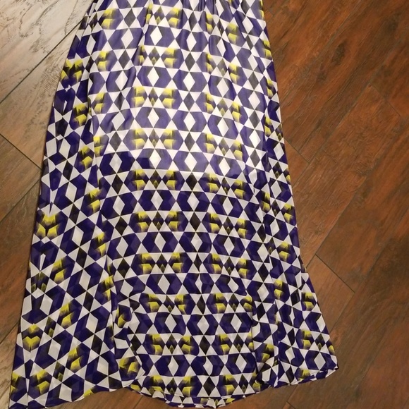 Calvin Klein purple geometric maxi dress N108:7:41 - Picture 3 of 7